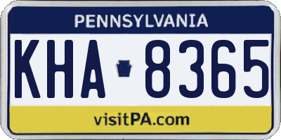 PA license plate KHA8365