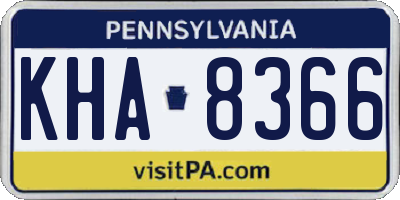PA license plate KHA8366