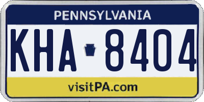 PA license plate KHA8404