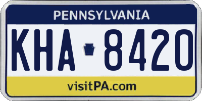 PA license plate KHA8420