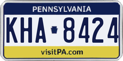 PA license plate KHA8424