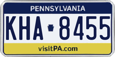 PA license plate KHA8455