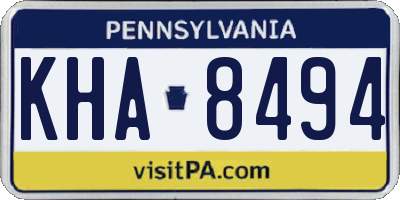 PA license plate KHA8494