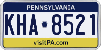 PA license plate KHA8521