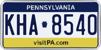 PA license plate KHA8540