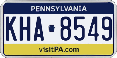 PA license plate KHA8549
