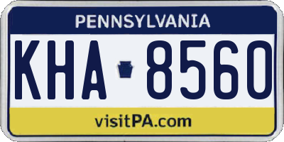 PA license plate KHA8560
