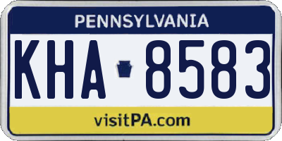 PA license plate KHA8583