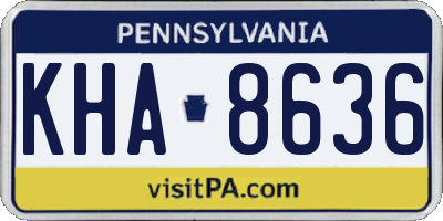 PA license plate KHA8636