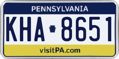 PA license plate KHA8651