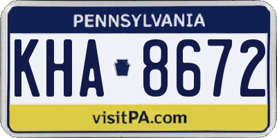 PA license plate KHA8672