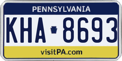 PA license plate KHA8693