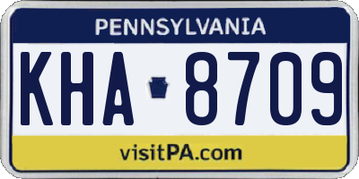 PA license plate KHA8709