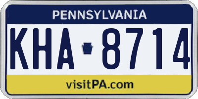 PA license plate KHA8714