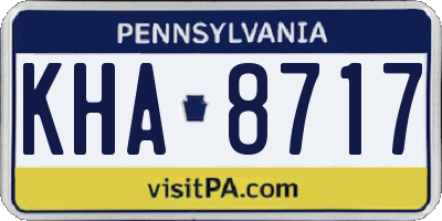 PA license plate KHA8717