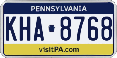 PA license plate KHA8768