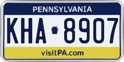 PA license plate KHA8907