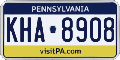 PA license plate KHA8908