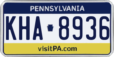PA license plate KHA8936