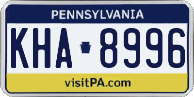 PA license plate KHA8996