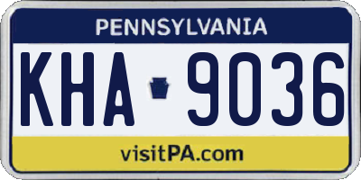 PA license plate KHA9036