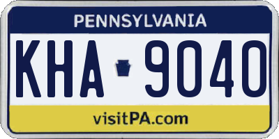 PA license plate KHA9040