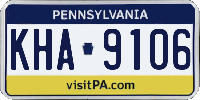 PA license plate KHA9106