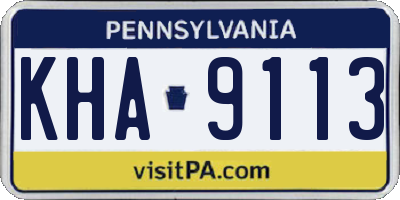 PA license plate KHA9113
