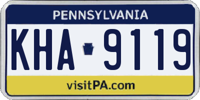 PA license plate KHA9119