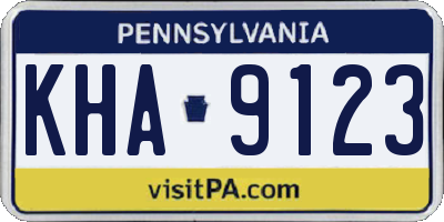 PA license plate KHA9123