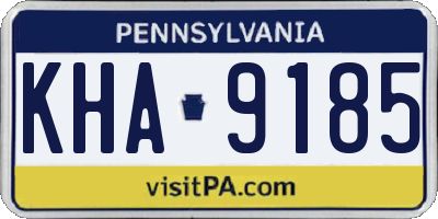PA license plate KHA9185