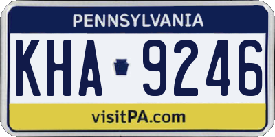 PA license plate KHA9246