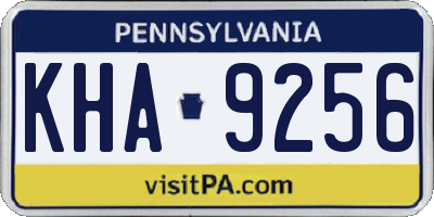 PA license plate KHA9256