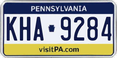 PA license plate KHA9284