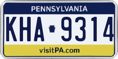 PA license plate KHA9314