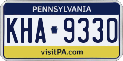PA license plate KHA9330