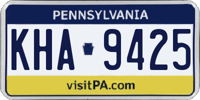 PA license plate KHA9425