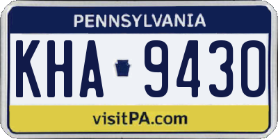 PA license plate KHA9430