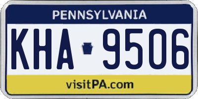 PA license plate KHA9506