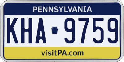 PA license plate KHA9759
