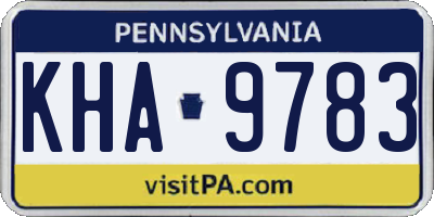 PA license plate KHA9783