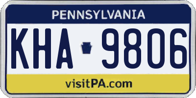PA license plate KHA9806