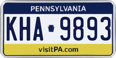 PA license plate KHA9893