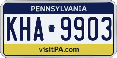 PA license plate KHA9903