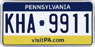 PA license plate KHA9911