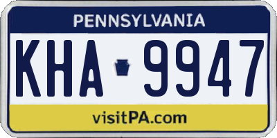PA license plate KHA9947
