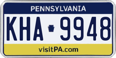PA license plate KHA9948