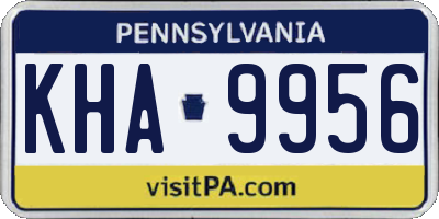 PA license plate KHA9956