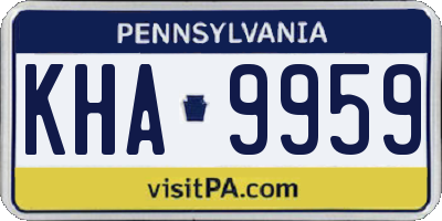PA license plate KHA9959