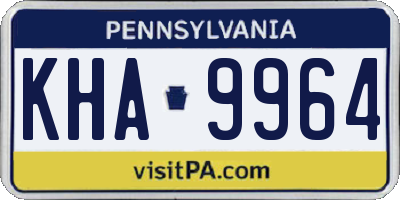 PA license plate KHA9964